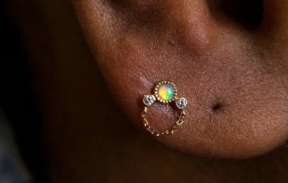 Halston Threadless End with Opal