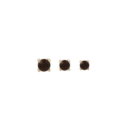 Prong Gem Threadless End with Smoky Quartz