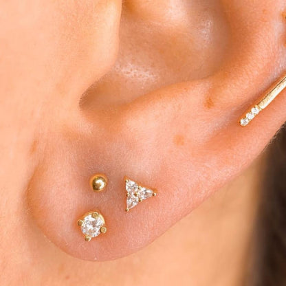 3 Little Pears Threadless End with CZ