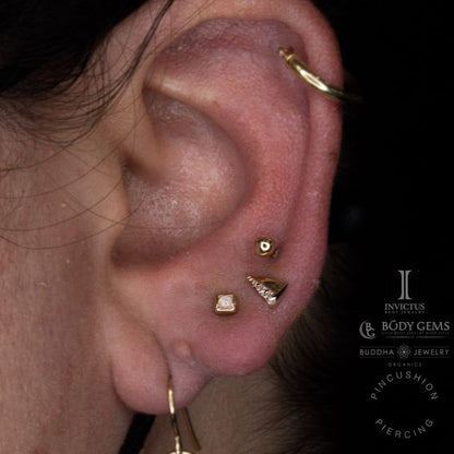 Lux Spike Threadless End with Reverse Set CZ