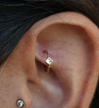 Mae Seam Ring with Reverse Set CZ