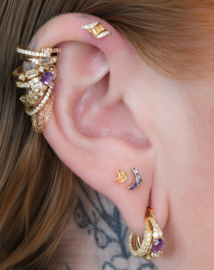 Rave Threadless End with Amethyst
