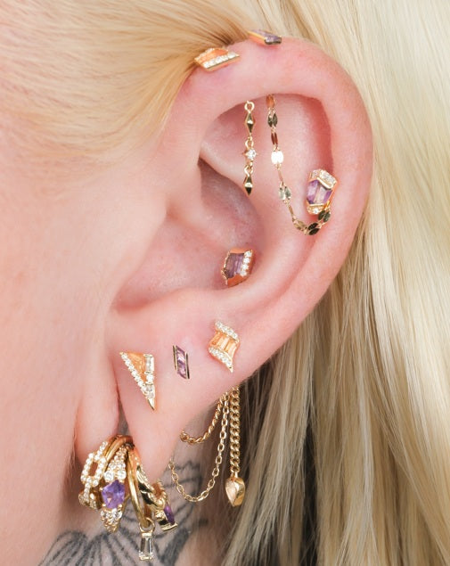 Vera Threadless End with Amethyst