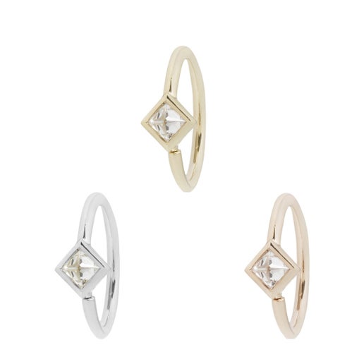 Mae Seam Ring with Reverse Set CZ