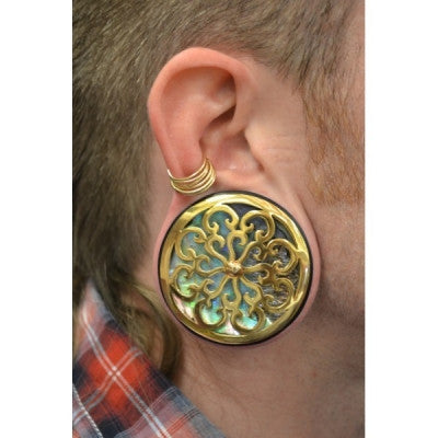 Idol Plugs - Abalone - Yellow Gold Plated