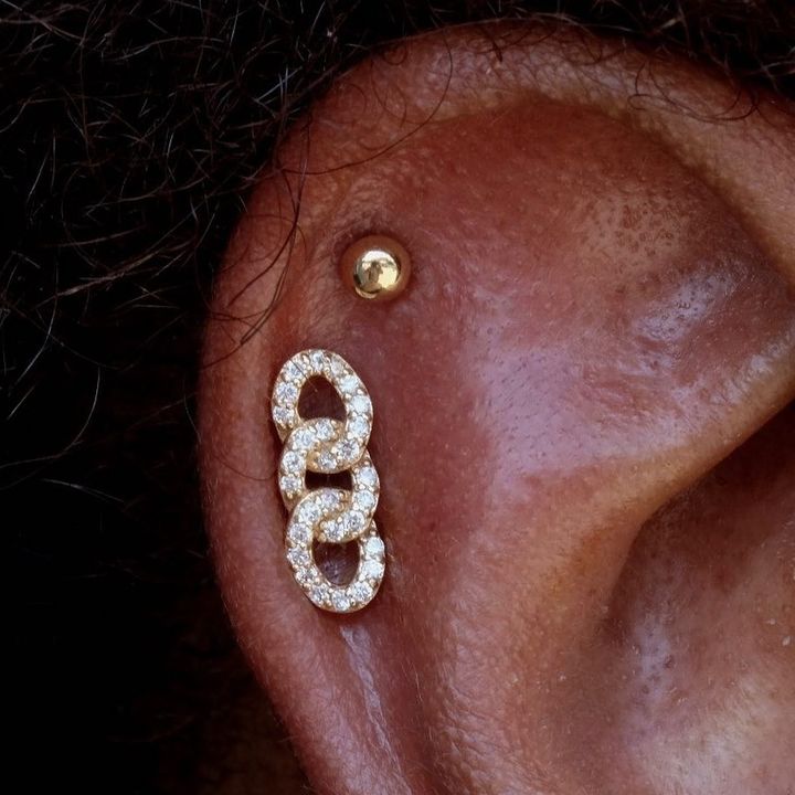 Chainlink Threadless End with Diamond