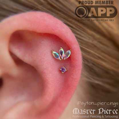 Prong Gem Threadless End with Amethyst