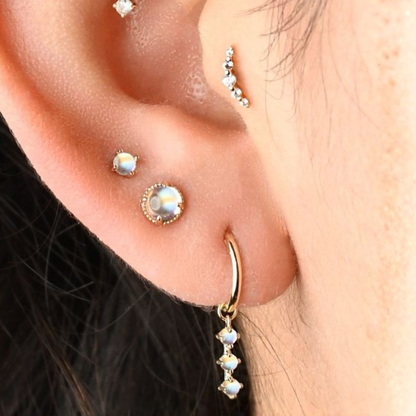 XOXO Charm with Rainbow Moonstone
