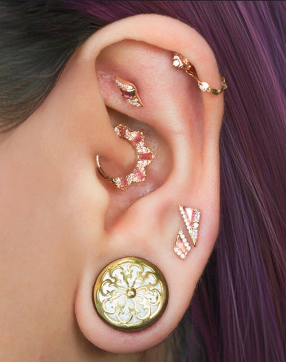 Transmission Threadless End with Pink Tourmaline