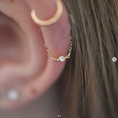Bezel Bead Chain with CZ