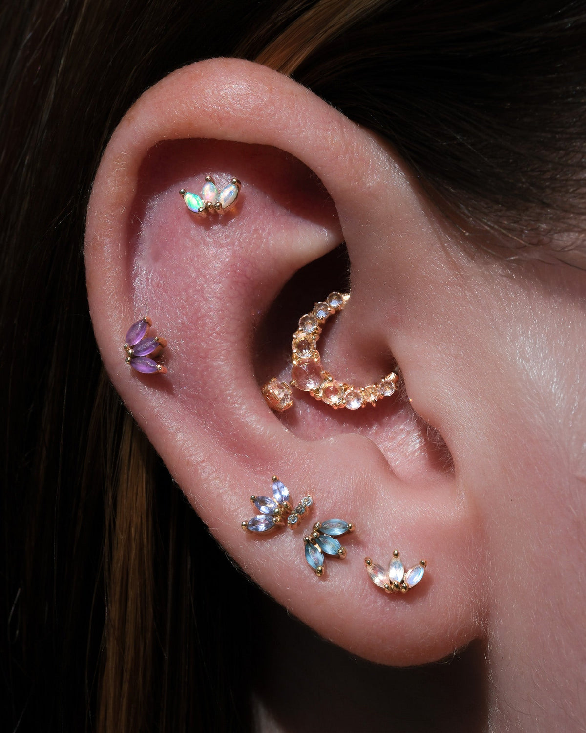 Moet Mini Threadless End with Sandblasted Amethyst