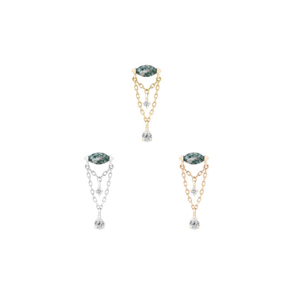 Saint Vincent Threadless End with Moss Agate
